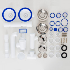 Мойка RS8045H MELANA ProfLine 3,0/200 САТИН 2-я чаша, врезная прямоугольная