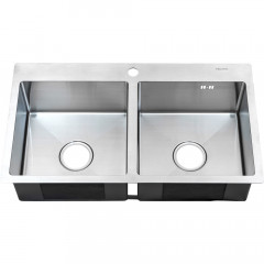 Мойка RS8045H MELANA ProfLine 3,0/200 САТИН 2-я чаша, врезная прямоугольная