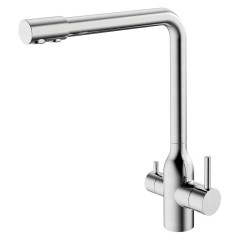 Смеситель д/кухни MELANA-610304 Stello нерж.сталь, с переключателем на фильтр, однорычажный, сатин