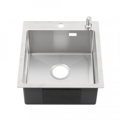 Мойка R44485HK MELANA ProfLine 3,0/200 САТИН врезная прямоугольная в комплекте с дозатором
