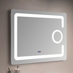 Зеркало с LED-подсветкой MELANA-8060 подогрев / часы / космет.зеркало (MLN-LED091)