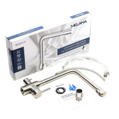 Смеситель д/кухни MELANA-610304 Stello нерж.сталь, с переключателем на фильтр, однорычажный, сатин