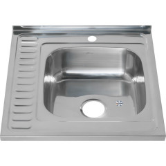 Мойка 6060 R MELANA 0,8/180 накладная прямоугольная с сифоном (006 t R *10)