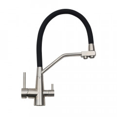 Смеситель д/кухни с гибким изливом и фильтром питьевой воды MELANA UNIQUI MLN-610701