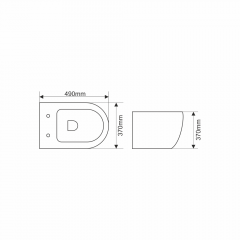 Унитаз подвесной безободковый MELANA MLN-310303MDG матовый темно серый