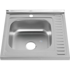 Мойка 6060 L MELANA 0,6/160 ДЕКОР накладная прямоугольная с сифоном (156D t L *15)