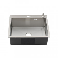 Мойка R6050H MELANA ProfLine 3,0/200 САТИН врезная прямоугольная в комплекте с дозатором