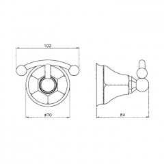 Nicolazzi Teide Крючок двойной, цвет: золото