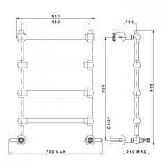 Nicolazzi Complementi Arredo Полотенцесушитель электрический 550х795 мм, цвет Bronze Plated