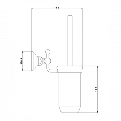 Nicolazzi Accessori Туалетный ёршик настенный, цвет: тёмная бронза/белый