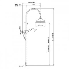 Nicolazzi Doccia Душевая стойка с верхним душем 30см, переключателем и ручным душем, цвет: бронза