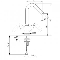 Nicolazzi Flag Смеситель для раковины , с донным клапаном, цвет хром