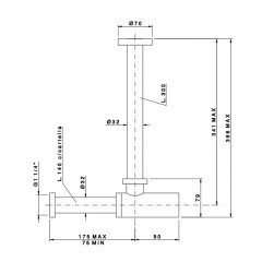 Nicolazzi Scarichi Сифон маленький 1"1/4 без донного клапана, цвет Gold