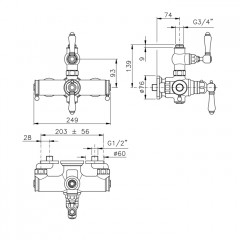 Nicolazzi Termostatico Термостатический смеситель, вывод сверху 3/4, цвет: бронза