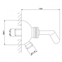 Nicolazzi Держатель душевой ручной лейки, с подводом воды 1/2", цвет: хром