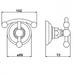 Nicolazzi Onice Крючок двойной, цвет: хром