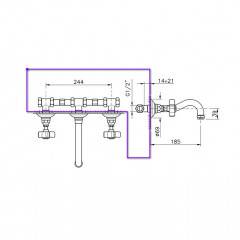 Nicolazzi Dames Anglaises Встраиваемая часть для смесителя 1477EXTCR18 со стены