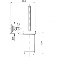 Nicolazzi Classica Ершик подвесной, цвет: керамика/Gold Brass