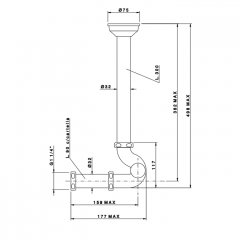 Nicolazzi Complementi Сифон S 1"1/4 без донного клапана для биде, цвет: золото