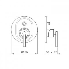 Nicolazzi Mac Kinley 05 Внешняя часть встраиваемого смесителя для душа с переключателем, цвет: хром