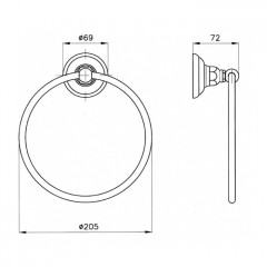 Nicolazzi Accessori Classica Полотенцедержатель- кольцо настенный, 195х72х230мм, цвет: хром