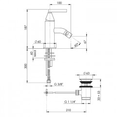 Nicolazzi Flag Смеситель для биде , с донным клапаном , цвет хром