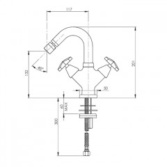 Nicolazzi Star Смеситель для биде, без донного клапана,цвет хром