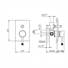 Nicolazzi Vincent Встраиваемая часть смесителя для душа с переключением