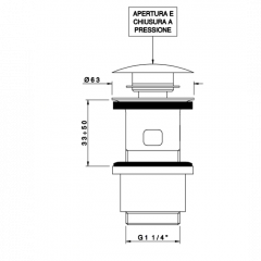 Nicolazzi Scarichi Сливной донный клапан 1"1/4 "clic-clac, с переливом, цвет хром