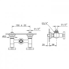 Nicolazzi Mac Kinley 05 Смеситель для душа, двухвентильный, цвет хром