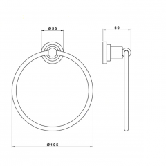Nicolazzi Accessori Полотенцедержатель кольцо, Цвет: OTTONE GREZZO "живой"