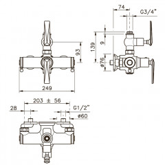 Nicolazzi Termostatico Термостатический сместиль для душа, цвет: бронза, ручки El Capitan