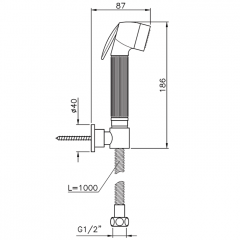 Nicolazzi Doccia Гигиенический душ, шланг 100см, с держателем, цвет: бронза