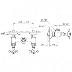 Nicolazzi Half Dome Crystal Смеситель для душа без гибкого шланга и лейки, цвет: хром