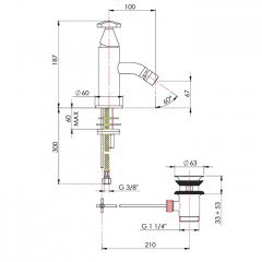 Nicolazzi Star Смеситель для биде однорычажный , с донным клапаном,цвет хром