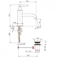 Nicolazzi Flag Смеситель для раковины однорычажный,с донным клапаном,цвет хром