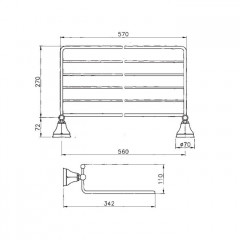 Nicolazzi Teide Полотенцедержатель-полочка, цвет: хром
