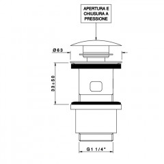Nicolazzi Scarichi Сливной донный клапан 1"1/4 "clic-clac, с переливом, цвет бронза