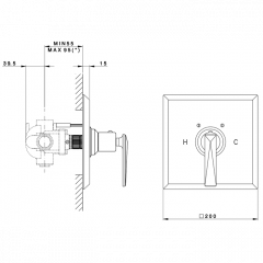Nicolazzi Termostatico Внешняя часть встраиваемого смесителя, 3/4" без запорного вентиля, цвет: хром