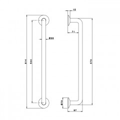 Nicolazzi Accessori Grab Bar Поручень 614 мм, цвет Copper Plated