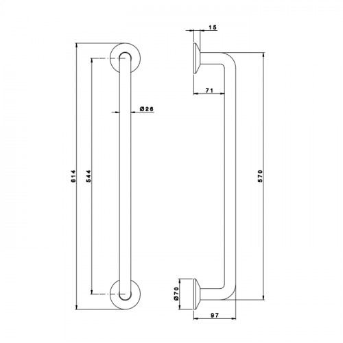 Nicolazzi Accessori Grab Bar Поручень 614 мм, цвет Copper Plated