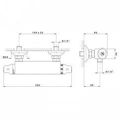 Nicolazzi Termostatico Смеситель термостатический для душа, цвет: хром