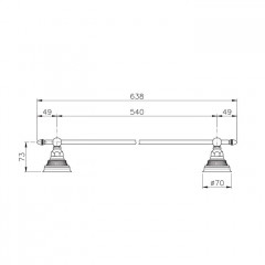 Nicolazzi Impero Полотецедержатель одинарный 54 см, цвет: золото