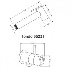 Nicolazzi Doccia Tondo Гигиенический душ со смесителем и держателем, БЕЗ ШЛАНГА (внешняя часть), цвет: хром