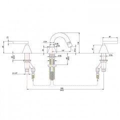 Nicolazzi Flag Смеситель для биде на 3 отв, цвет хром