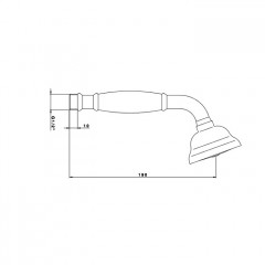 Nicolazzi Doccia Лейка ручного душа, цвет: хром, ручка белая керамика (старый артикул C7104CR)