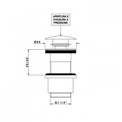 Nicolazzi Scarichi Донный клапан свободного слива 1"1/4,без перелива, цвет бронза