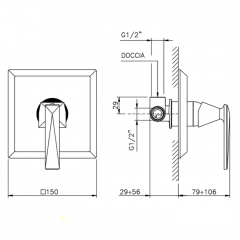 Nicolazzi Vincent Смеситель для душа на 1 отверстие, встраиваемый, цвет: хром