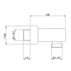 Nicolazzi Doccia Подключение для гибкого шланга Antelao, Vincent, Margherita, хром
