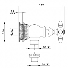 Nicolazzi Impero Вентиль запорный для стиральной машины, цвет хром